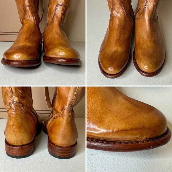 BED STU Tess Tan Rustic Leather Tall Riding Boots BedStu Size 7 - Picture 8 of 16